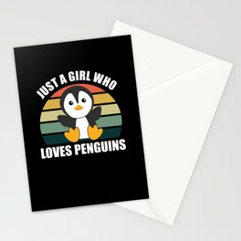 Just One Girl Who Loves Penguins - Cute Penguin Stationery Card