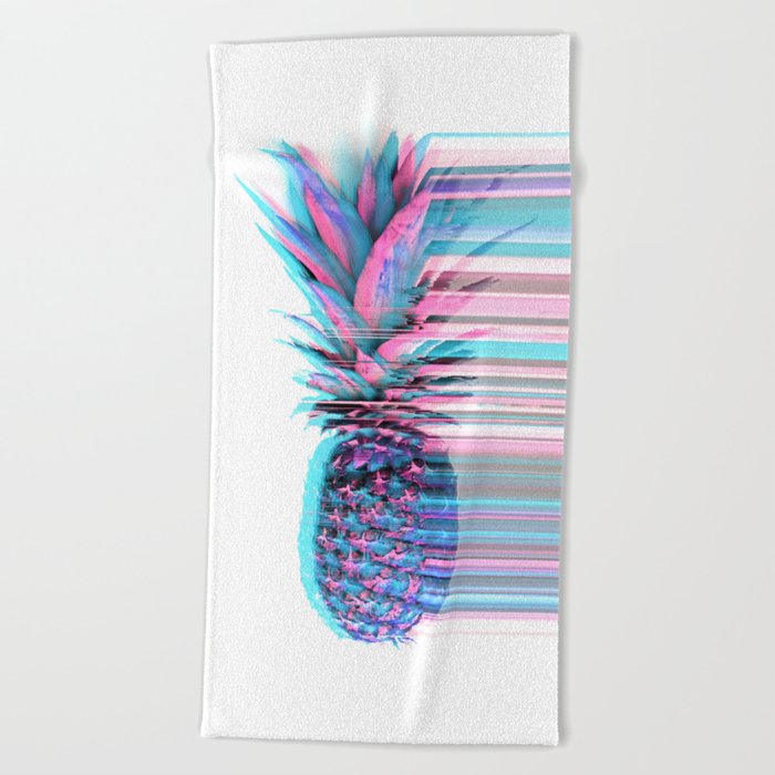 Light Blue and Pink Pineapple Beach Towel