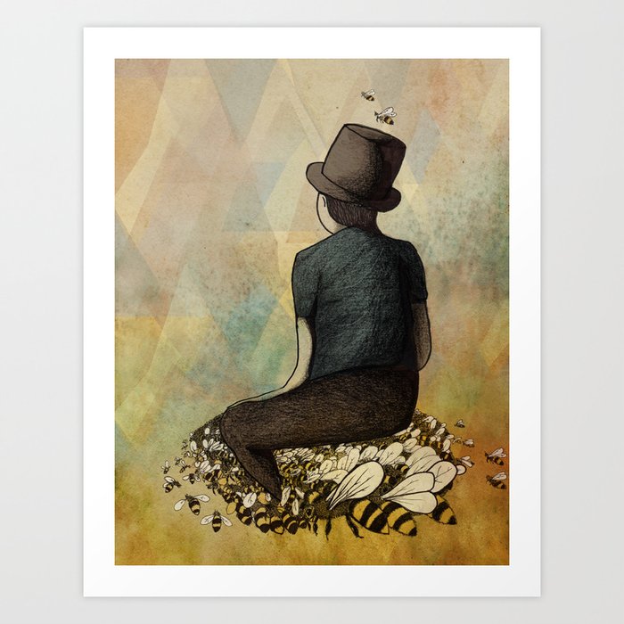 The Boy and his Bees Art Print