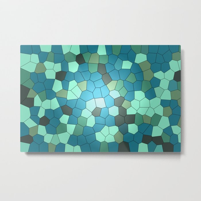 Turquoise Mosaik green Pattern Metal Print
