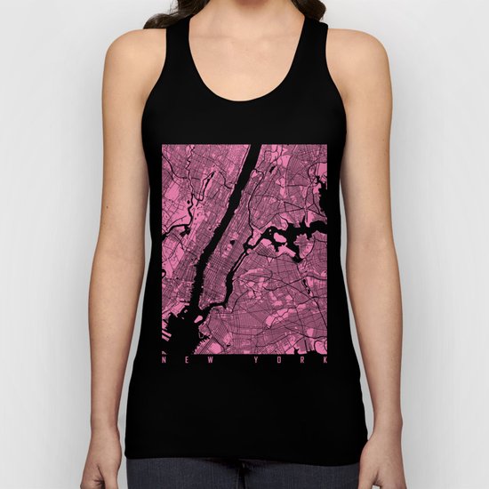 New York map pink Unisex Tank Top