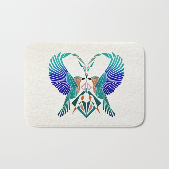 couple of blue birds Bath Mat