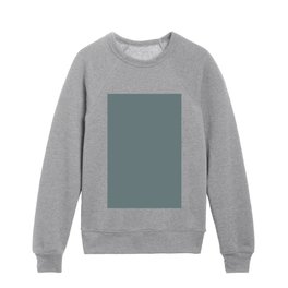 Dark Gray Solid Color Pairs Pantone Stormy Sea 18-4711 TCX Kids Crewneck