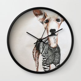 Trixie by CATNEYDOGNEY greyhound 2/23/2020 Wall Clock
