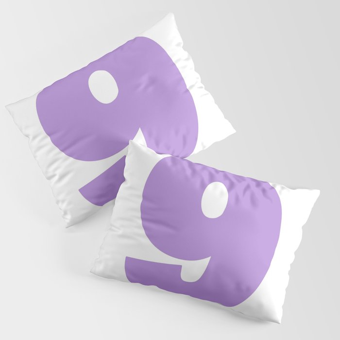 9 (Lavender & White Number) Pillow Sham