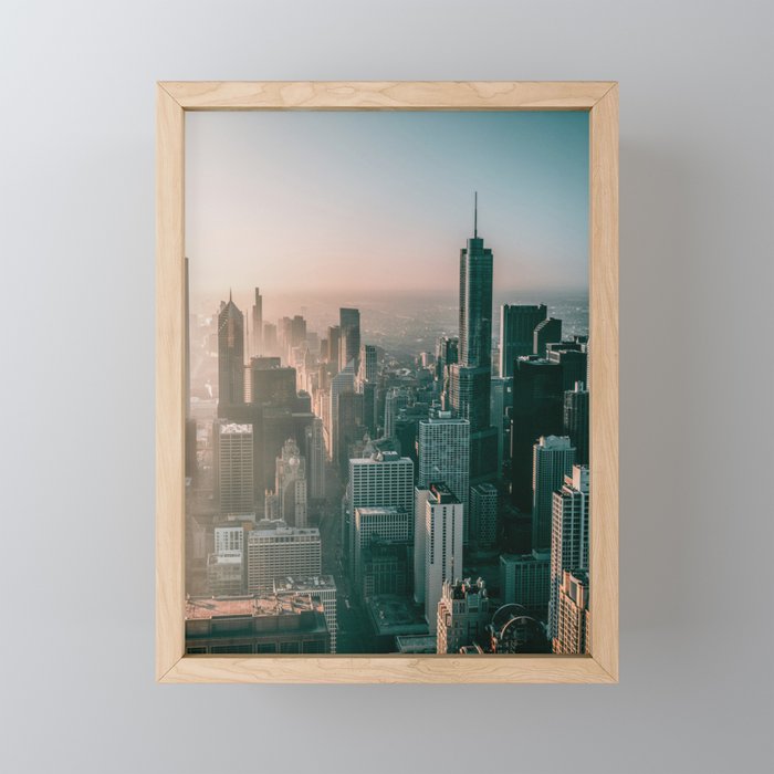 Chicago City Skyline Framed Mini Art Print