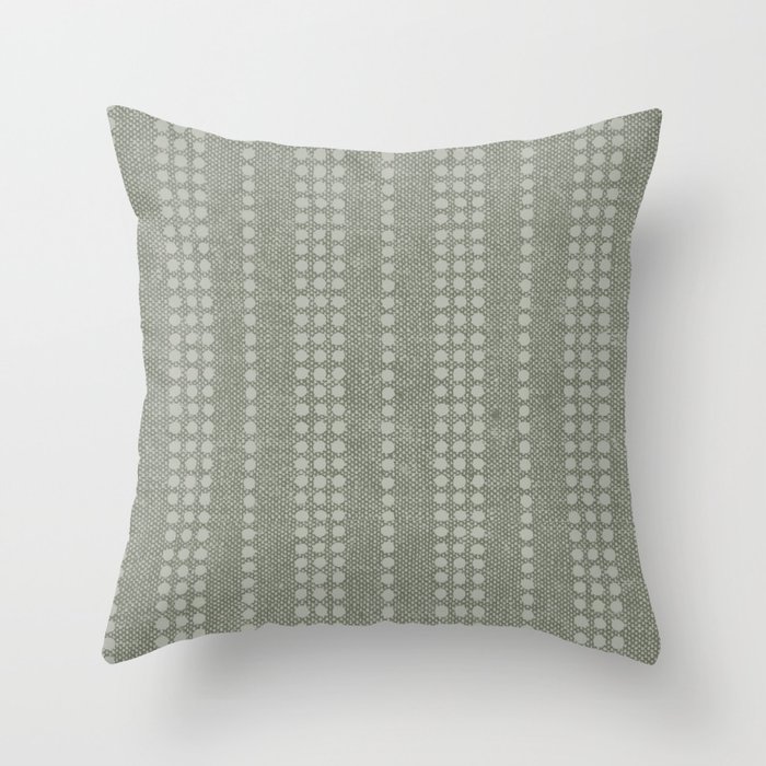 irregular striped dots - sage Throw Pillow