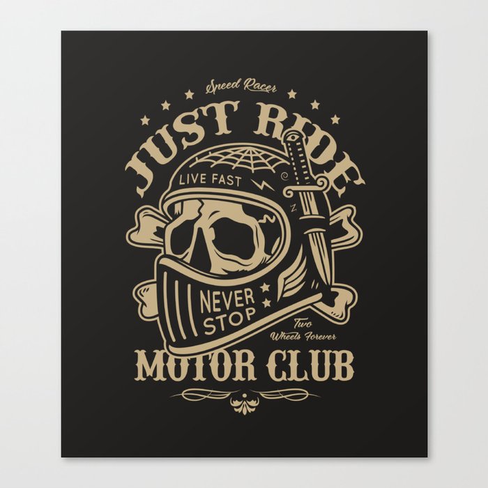 Motorcycle Club Helmet Illustration Canvas Print