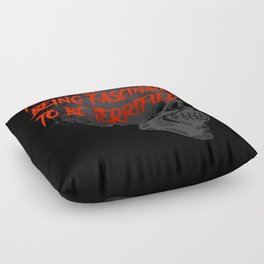 Black Skull Too Busy Being Fascinated to be Terrified Floor Pillow