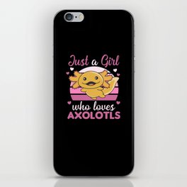 Axolotl Lovers Sweet Animals For Girls Pink iPhone Skin