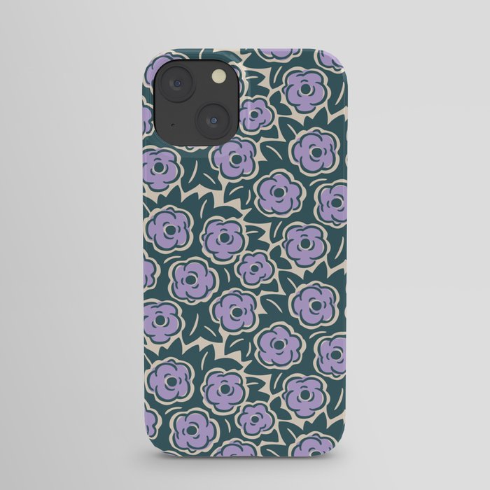 Flower Bouquet Pattern Lavender and Green iPhone Case