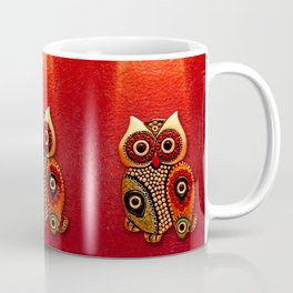 Retro Wood Owl Coffee Mug | Acrylic, Digital, Graphite, Retro, Owl, Abstract, Pop Art, Bean, Pattern, Olmec 