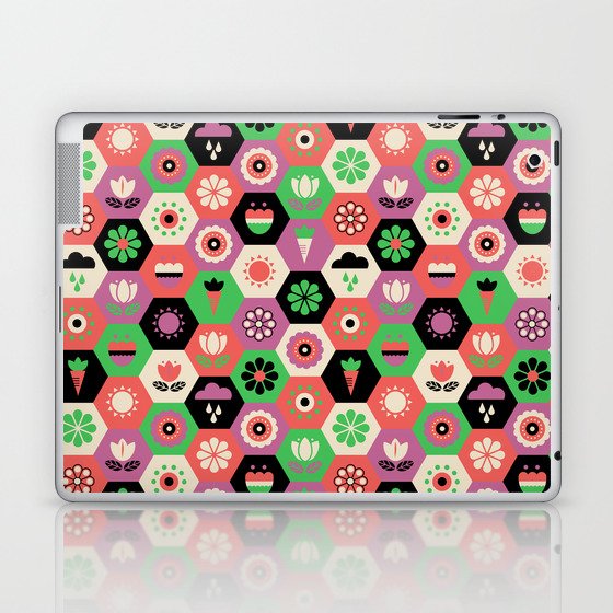 Bloom Garden - Hexagon Tile Laptop & iPad Skin