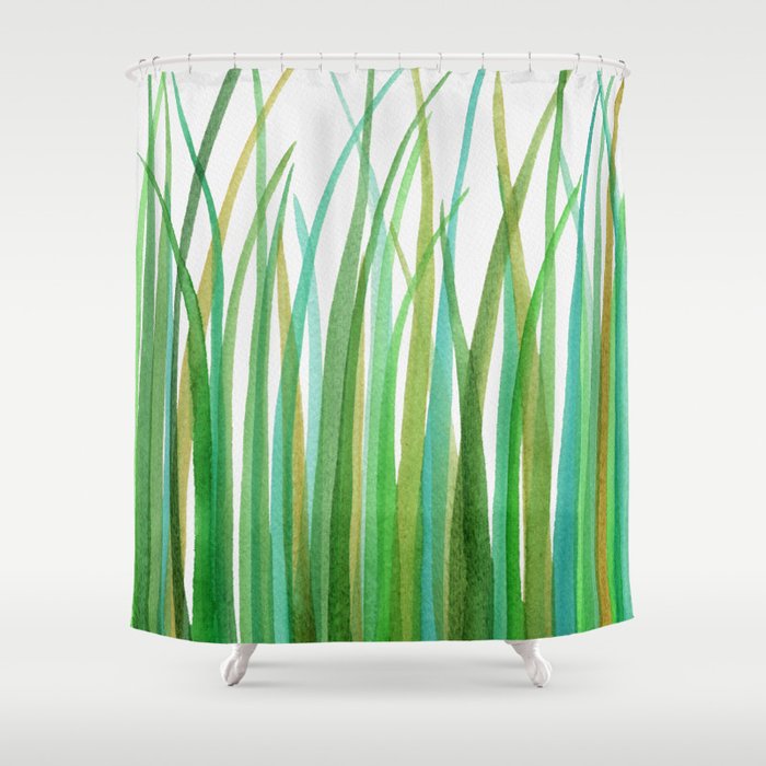 Green Grasses Shower Curtain