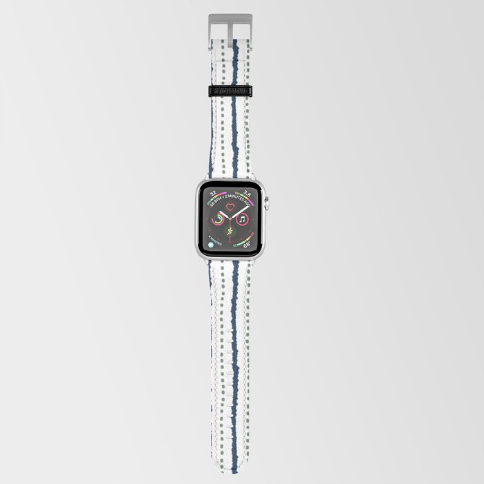 Indigo and Sage Green Natural Stripes Apple Watch Band