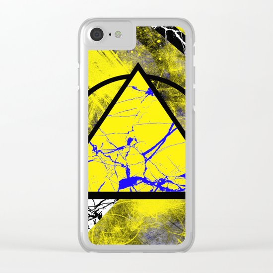 Night And Day - Blue And Yellow, Black And White, Abstract, Geometric, Marble Artwork Clear iPhone Case