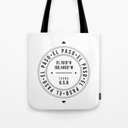 El Paso, Texas, USA - 1 - City Coordinates Typography Print - Classic, Minimal Tote Bag