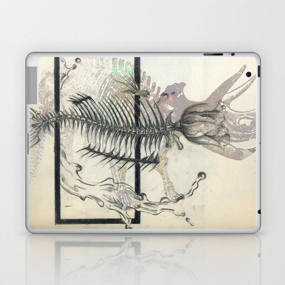 rose-Fish-bone dinosaur Laptop & iPad Skin