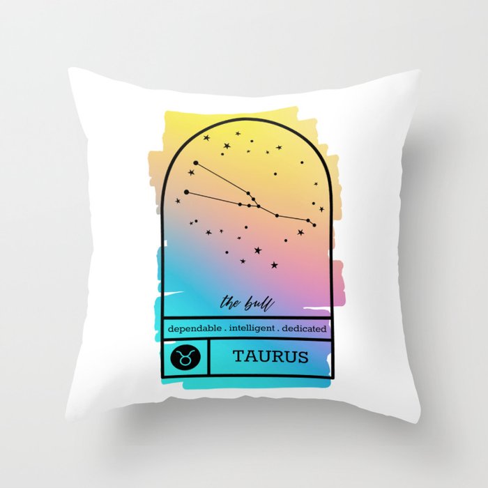 Taurus Zodiac | Bold Gradient Throw Pillow