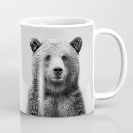 Grizzly Bear - Black & White Coffee Mug