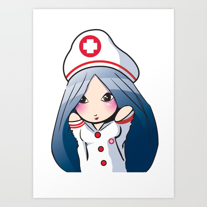 Shy Nurse Anime Drawing Art Print By Rhoar Society6