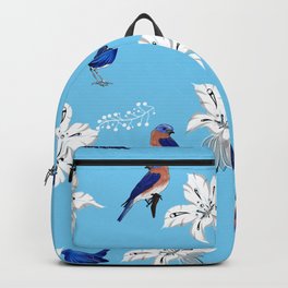 Bluebird,floral pattern Backpack