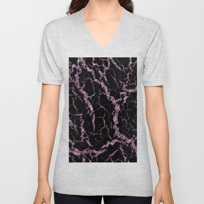Cracked Space Lava - Glitter Pink V Neck T Shirt