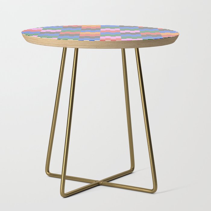 Colorful Checkered Pattern Side Table