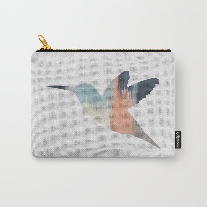 Pastel Hummingbird Carry-All Pouch