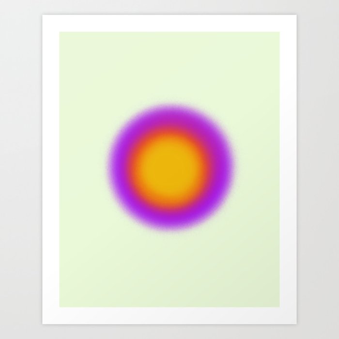 Purple Sun Aura Circle Art Print