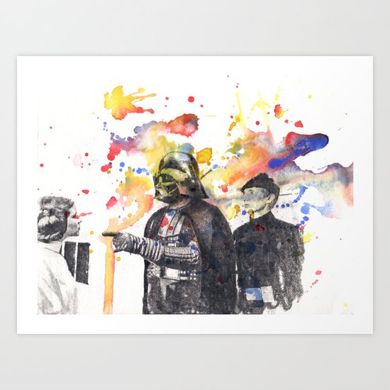 Darth Vader Pointing Leia Star Wars Movie Scene Art Print