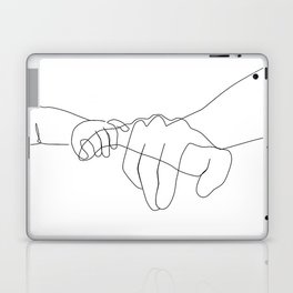 Father and Baby Pinky Swear / hand line drawing  Laptop Skin