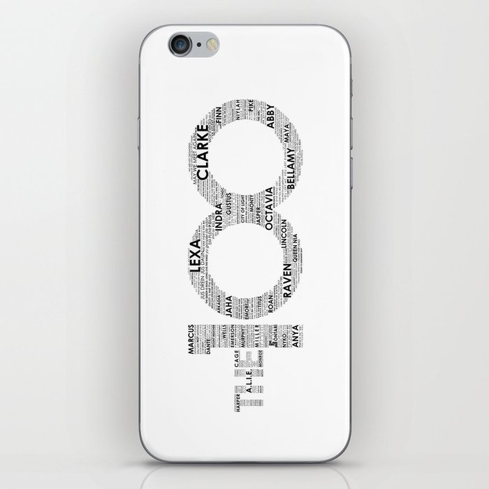 The 100 - Typography Art [black text] iPhone Skin