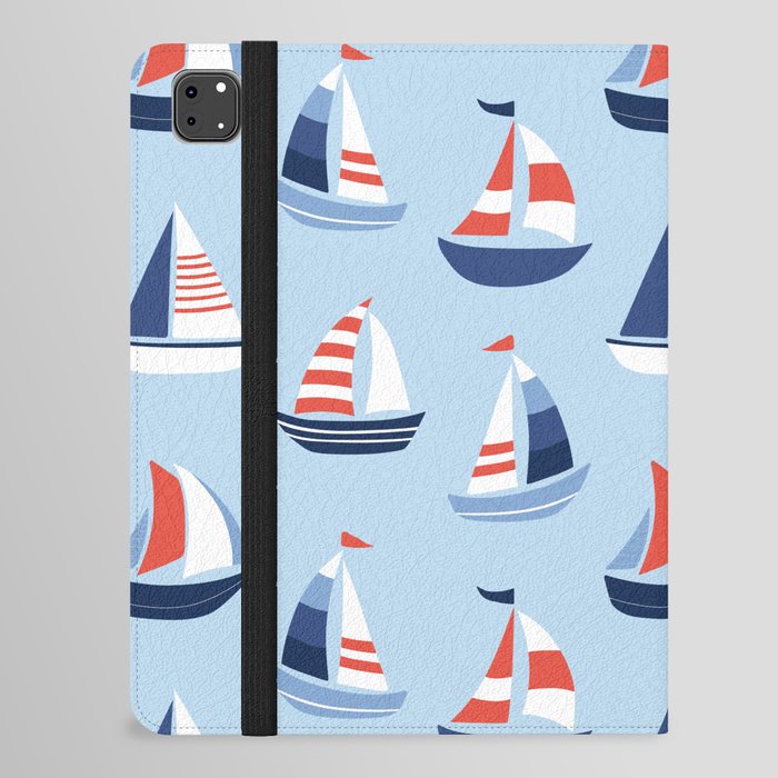 Sailboats in the distance - Blue and Orange iPad Folio Case