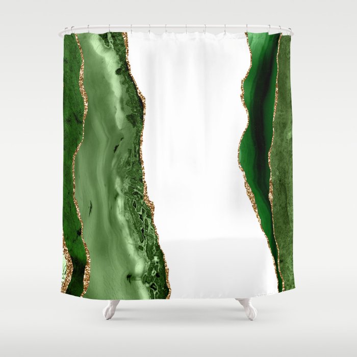 Beautiful Green Agate Pattern Design Shower Curtain