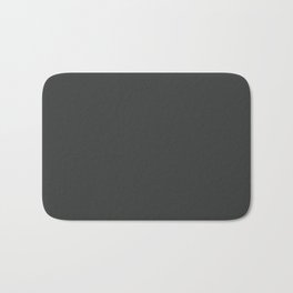 Dark Charcoal Gray Solid Color Parable to Pantone Pirate Black 19-4305 Bath Mat