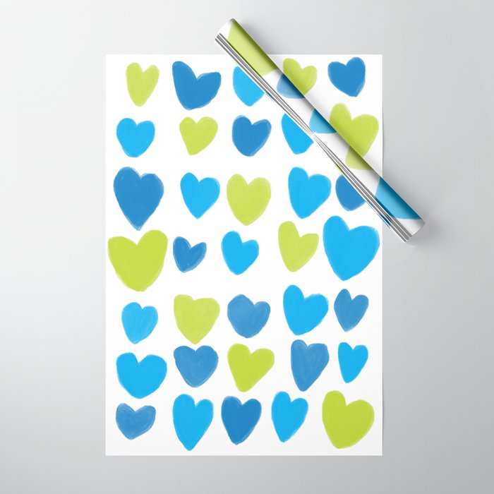 JOYFUL HEART Infinite Hearts Blue Wrapping Paper