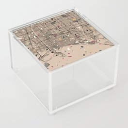 LONG BEACH USA City Map Collage Acrylic Box