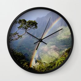 Rainbow Through the Rain: Kauai, Hawaii Wall Clock | Artsygifts, Mindfulnessimage, Hawaiirainbow, Meditativephoto, Hawaiiscenic, Rainbowhawaiian, Rainbowinvalley, Calmingphoto, Artsyscenic, Hawaiianrainbow 