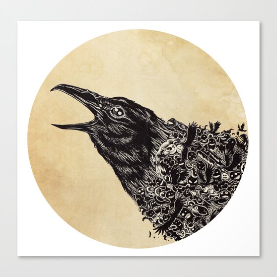 CROW-ded Canvas Print
