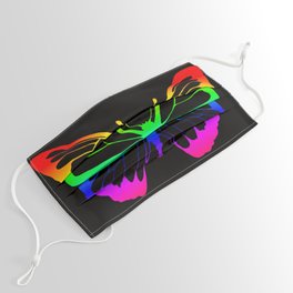 Rainbow Outline Butterfly Face Mask