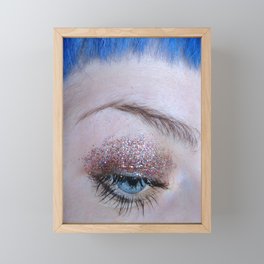 Blue Hair + Glitter  Framed Mini Art Print