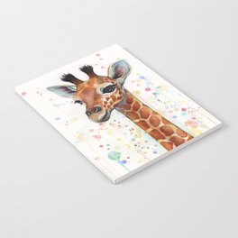 Giraffe Baby Watercolor Notebook