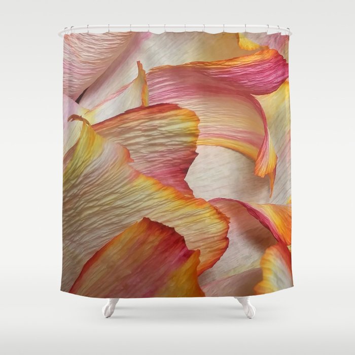 Vibrant Peony Petals Shower Curtain