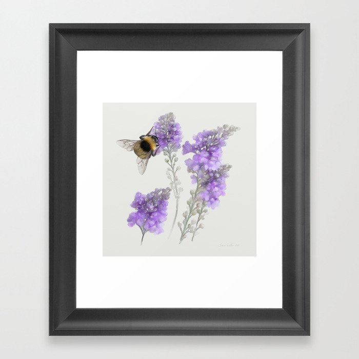 Watercolor Bumble Bee Framed Art Print