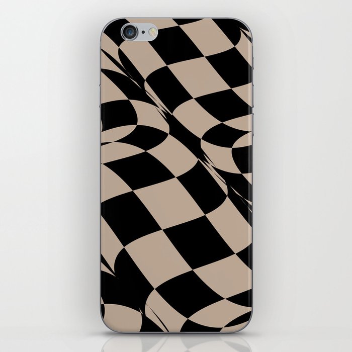 Brown and Black Distorted Checkerboard Pattern Pairs DE 2022 Popular Color Trail Dust DE6123 iPhone Skin