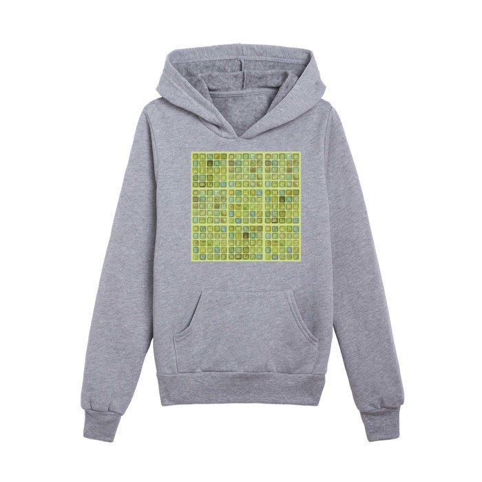 Faux Glass Mosaic Tile - Green Kids Pullover Hoodie
