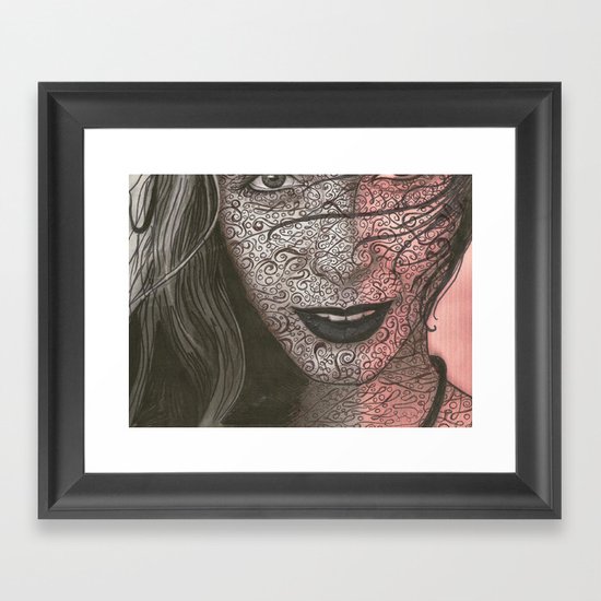 Face Framed Art Print