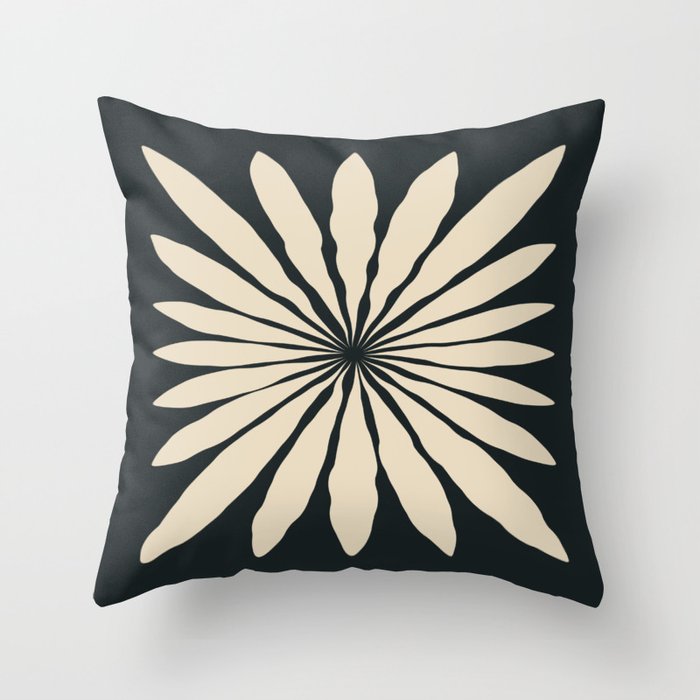 Star Leaf: Noir Throw Pillow