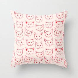 Red Cat Throw Pillow